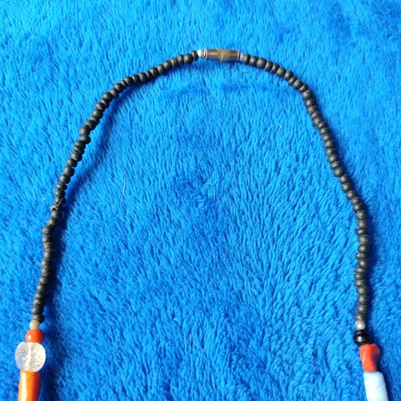 Vintage Crazy Art Glass Mixed Wood Beaded Colorful 18" Twist Swirl Necklace - Picture 6 of 8